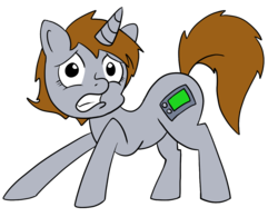 Size: 1130x880 | Tagged: safe, artist:itspencilguy, oc, oc only, oc:littlepip, pony, unicorn, fallout equestria, cutie mark, fanfic, fanfic art, female, gritted teeth, hooves, horn, mare, simple background, solo, teeth, transparent background