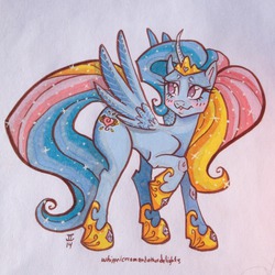 Size: 1280x1280 | Tagged: safe, artist:whippedcreamdelights, oc, oc only, alicorn, pony, solo, traditional art