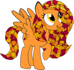 Size: 600x563 | Tagged: safe, artist:slipmatcolt, oc, oc only, pegasus, pony, autumn bliss, leaves, simple background, solo, transparent background, vector