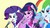 Size: 500x281 | Tagged: dead source, safe, screencap, rainbow dash, rarity, twilight sparkle, human, equestria girls, g4, my little pony equestria girls: rainbow rocks, shake your tail, alternative cutie mark placement, facial cutie mark, female, microphone, ponied up, wings