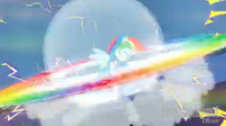 Size: 606x339 | Tagged: dead source, safe, screencap, rainbow dash, equestria girls, g4, guitar centered, my little pony equestria girls: rainbow rocks, female, guitar, ponied up, rainbow thrash, solo, sonic rainboom, sonic rockboom