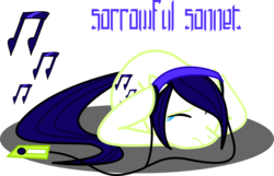 Size: 1064x686 | Tagged: safe, artist:kaleidoscopecolor, oc, oc only, earth pony, pony, music, solo, sorrowful sonnet
