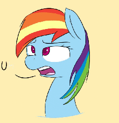 Size: 589x611 | Tagged: safe, artist:january3rd, rainbow dash, g4, animated, female, no, reaction image, solo