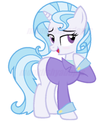 Size: 546x666 | Tagged: safe, artist:monkfishyadopts, rarity, trixie, oc, oc only, pony, unicorn, g4, adoptable, base used, blank flank, clothes, fusion, solo