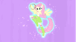 Size: 576x324 | Tagged: safe, screencap, fluttershy, rarity, hamster, equestria girls, g4, hamstocalypse now, my little pony equestria girls: rainbow rocks, animated, backpack, boots, bracelet, clothes, female, flying, high heel boots, jewelry, musical instrument, ponied up, ponytail, skirt, socks, sparkles, tambourine