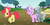 Size: 900x447 | Tagged: safe, artist:kayla-san, apple bloom, diamond tiara, silver spoon, earth pony, pony, g4, blank flank, female, filly, foal, fountain, looking back, outdoors, sad, tree, trio