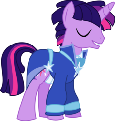 Size: 865x908 | Tagged: safe, artist:itoruna-the-platypus, twilight sparkle, g4, clothes, dusk shine, gala suit, rule 63, simple background, solo, transparent background, vector