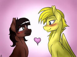 Size: 2200x1650 | Tagged: safe, artist:whitepone, oc, oc only, oc:alskylark, oc:dennybutt, shipping