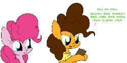 Size: 640x322 | Tagged: safe, artist:littlecloudie, cheese sandwich, pinkie pie, g4, animated, female, hearts and hooves day, male, ship:cheesepie, shipping, straight