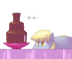 Size: 1110x907 | Tagged: safe, artist:secretgoombaman12345, derpy hooves, chocolate pony, food pony, original species, pegasus, pony, ask chubby diamond, g4, aderpose, chocolate, fat, female, food, mare, ponified, solo