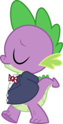 Size: 3230x6371 | Tagged: safe, artist:1apeepa, spike, g4, simple ways, bowtie, clothes, male, simple background, solo, spike's second bow tie, suit, transparent background, tuxedo, vector