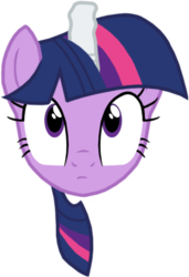 Size: 333x487 | Tagged: safe, artist:thelastgherkin, twilight sparkle, g4, cross-eyed, female, horn, horn warmer, looking at you, sock, solo, wide eyes