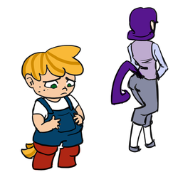 Size: 679x677 | Tagged: safe, artist:daily, oc, oc only, oc:garnet, oc:garret, oc:little mac, satyr, offspring, parent:big macintosh, parent:oc:anon, parent:rarity