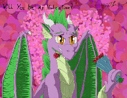 Size: 674x524 | Tagged: safe, artist:xanthor, spike, g4, animated, gif, male, rose, solo, valentine's day