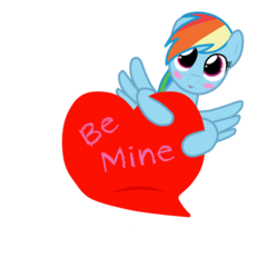 Size: 2000x2000 | Tagged: safe, artist:sprocket, rainbow dash, g4, blushing, cute, dashabetes, female, heart, solo, valentine