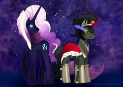 Size: 1024x724 | Tagged: safe, artist:asinglepetal, king sombra, nightmare rarity, g4
