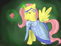 Size: 1024x768 | Tagged: safe, fluttershy, alicorn, pony, g4, female, fluttercorn, magic, race swap, solo