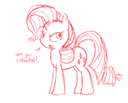 Size: 544x440 | Tagged: artist needed, safe, rarity, pony, unicorn, g4, dialogue, female, lineart, monochrome, solo