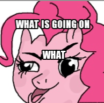 Size: 208x205 | Tagged: safe, artist:meowing-ghost, pinkie pie, earth pony, pony, g4, 8^y, derp, faic, female, image macro, meme, reaction image, solo
