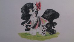 Size: 3264x1836 | Tagged: safe, artist:starlilly08, oc, oc only, oc:lilly, chest fluff, solo, spread wings, traditional art