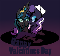 Size: 872x818 | Tagged: safe, artist:lollypopa, nightmare rarity, queen chrysalis, ask thequeens, g4, tumblr, valentine's day