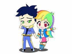 Size: 1024x768 | Tagged: safe, artist:dashie112, rainbow dash, soarin', equestria girls, g4, chibi, female, humanized, light skin, male, ship:soarindash, shipping, straight