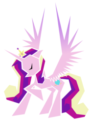 Size: 6000x8000 | Tagged: safe, artist:flamevulture17, princess cadance, alicorn, pony, g4, absurd resolution, angular, female, minimalist, simple background, solo, transparent background