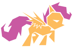 Size: 9000x6000 | Tagged: safe, artist:flamevulture17, scootaloo, pegasus, pony, g4, absurd resolution, angular, female, minimalist, solo