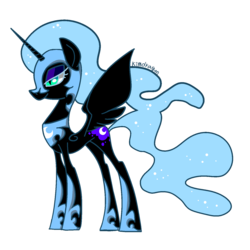 Size: 1500x1500 | Tagged: safe, artist:kimdragon321, nightmare moon, alicorn, pony, g4, female, mare, profile, simple background, solo, transparent background