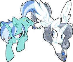 Size: 700x600 | Tagged: safe, artist:deerspit, oc, oc only, oc:pixie, oc:stardust, alicorn, pony, adopted offspring, alicorn oc, female, offspring, parent:oc:pickles, parent:trixie, parents:canon x oc, parents:trikles, siblings, sisters
