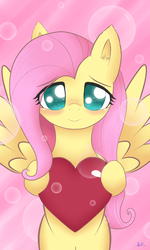 Size: 800x1336 | Tagged: safe, artist:coldsolstice, fluttershy, g4, female, heart, solo