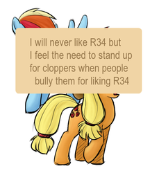 Size: 465x538 | Tagged: artist needed, source needed, safe, applejack, rainbow dash, g4, pony confession, pony confessions