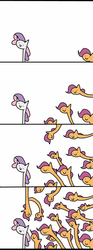 Size: 600x1610 | Tagged: safe, artist:wollap, scootaloo, sweetie belle, g4, multeity, scootalots, wat