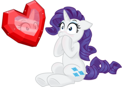 Size: 5000x3541 | Tagged: safe, artist:archive-alicorn, artist:kp-shadowsquirrel, artist:spier17, rarity, pony, unicorn, g4, absurd resolution, female, fire ruby, heart, hearts and hooves day, mare, simple background, solo, transparent background, valentine's day