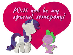 Size: 2300x1750 | Tagged: safe, artist:chibi-pets, rarity, spike, g4, female, heart, hearts and hooves day, male, ship:sparity, shipping, straight, style emulation, valentine, valentine's day