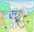 Size: 1359x1270 | Tagged: safe, artist:iluvvanellope, oc, oc only, oc:loofah, oc:rainy days, earth pony, pegasus, pony, female, heart, hearts and hooves day, male, present, rose, shipping, straight, traditional art, valentine's day