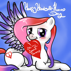 Size: 5000x5000 | Tagged: safe, artist:thegreatloofa, oc, oc only, absurd resolution, bella, heart, hearts and hooves day, solo, valentine, valentine's day