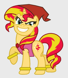 Size: 442x507 | Tagged: safe, artist:death-driver-5000, sunset shimmer, pony, unicorn, g4, cosplay, crossover, female, mz. ruby, sly cooper, solo