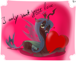 Size: 4117x3300 | Tagged: safe, artist:morroderthefreakyguy, queen chrysalis, g4, female, heart, hearts and hooves day, high res, solo, valentine, valentine's day