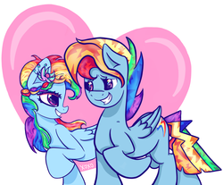 Size: 1408x1164 | Tagged: safe, artist:keepcalmandbeabrony, rainbow dash, g4, female, heart, male, rainbow blitz, rule 63, self ponidox, selfcest, ship:dashblitz, straight