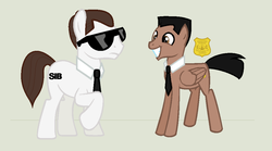 Size: 1024x569 | Tagged: safe, artist:unoriginai, pegasus, pony, agent j, agent k, collar, duo, male, men in black, necktie, ponified, stallion, stallions in black, sunglasses