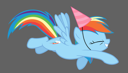 Size: 1500x860 | Tagged: safe, artist:parkbum, rainbow dash, pony, g4, pinkie pride, female, hat, party hat, solo, vector