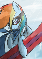 Size: 1240x1748 | Tagged: safe, artist:mrasianhappydude, rainbow dash, g4, clothes, female, goggles, scarf, snowboard, solo