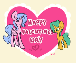 Size: 1100x900 | Tagged: safe, artist:otterlore, snails, oc, alicorn, pony, g4, alicorn oc, cute, eyes closed, grin, heart, smiling, squee, valentine, valentine's day