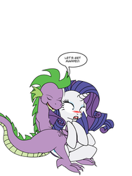 Size: 600x800 | Tagged: safe, artist:dekomaru, rarity, spike, tumblr:ask twixie, g4, female, male, ship:sparity, shipping, straight