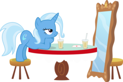 Size: 2222x1487 | Tagged: safe, artist:jeatz-axl, trixie, pony, unicorn, g4, .svg available, female, mare, mirror, narcissism, selfcest, shipping, simple background, solo, svg, transparent background, trixtrix, vector
