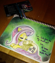 Size: 898x1024 | Tagged: safe, fluttershy, g4, female, solo, traditional art