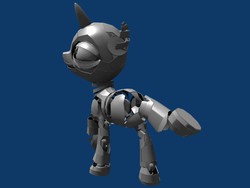 Size: 800x600 | Tagged: safe, pony, robot, unicorn, 3d, butt, creepy, plot, solo, wip