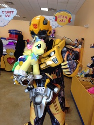 Size: 1536x2048 | Tagged: safe, fluttershy, g4, build-a-bear, bumblebee (transformers), cosplay, transformers