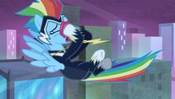 Size: 1920x1080 | Tagged: safe, rainbow dash, zapp, g4, power ponies (episode), female, power ponies, solo